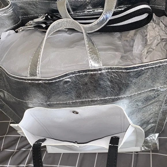 3.1 Phillip LIM Metallic Leather Accordion Tote - Picture 5 of 14